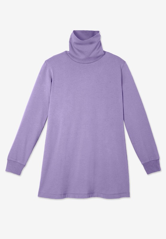 Woman Within Plus Size Perfect Long-Sleeve Turtleneck Tee