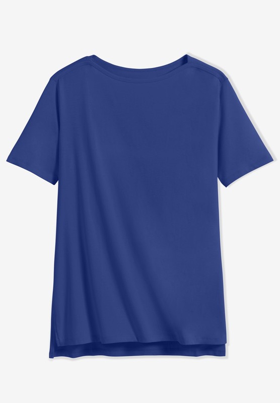 Woman Within Plus Size Perfect Short-Sleeve Boatneck Tunic