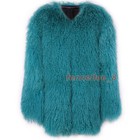 Women 100% Real Mongolian Lamb Fur Coat Real Fur Mid-length Jacket Warm Overcoat