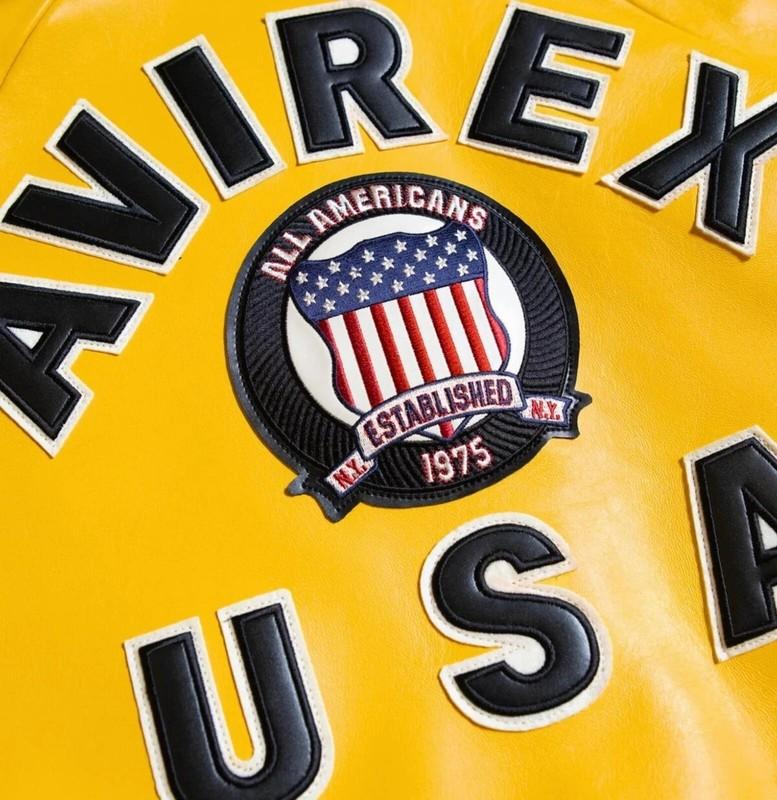 Women Avirex Yellow Real Bomber American Flight Jacket Leather Jacket For Ladies