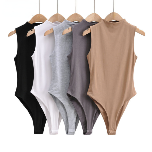 Women Bodysuit Women Sexy Bodycon Bodysuits Black Sleeveless One Piece Outfit