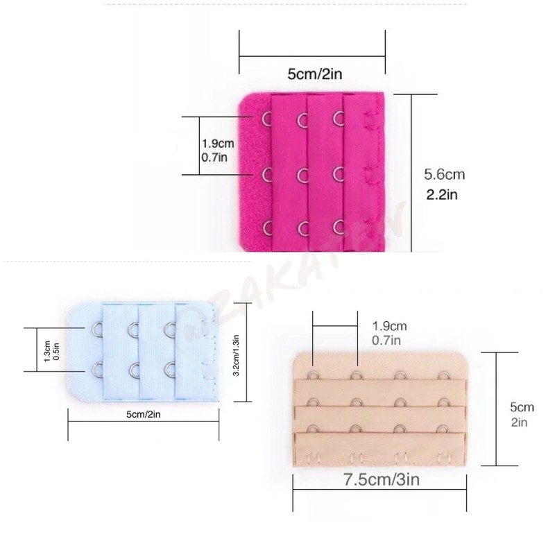 Women Bra Strap Extension Extender Adjustable 2 To 4 Hooks 3PCs Set US Seller