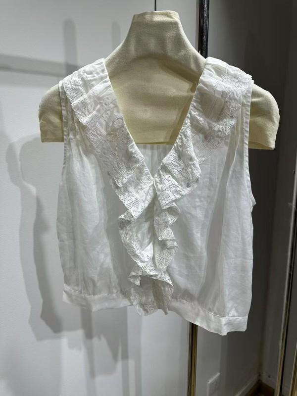 Women Doen V-neck Ruffle Sleeveless Tank Top