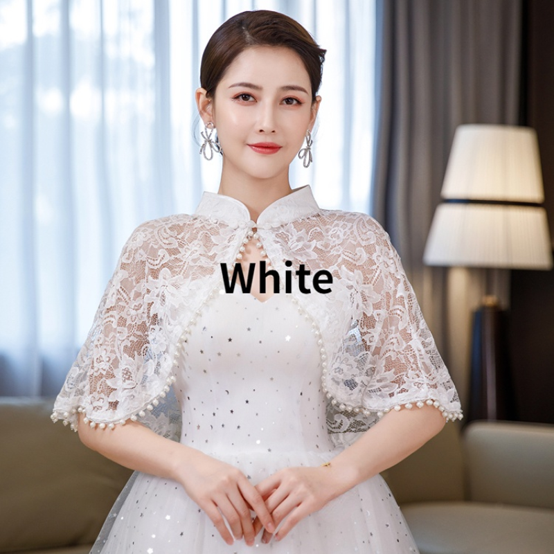 Women Floral Lace Cloak Cape Short Poncho Shawl Cardigan Crop Top Wedding Party