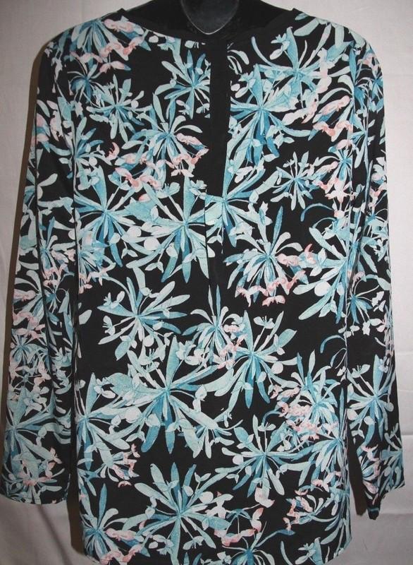 Women Floral Top Blouse Jaclyn Smith New S/Small M/Medium L/Large XL XXL NWT