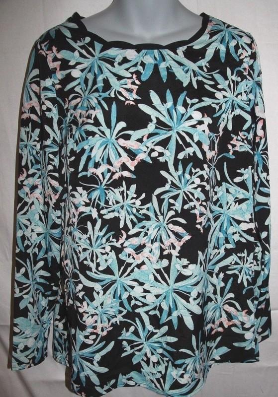 Women Floral Top Blouse Jaclyn Smith New S/Small M/Medium L/Large XL XXL NWT