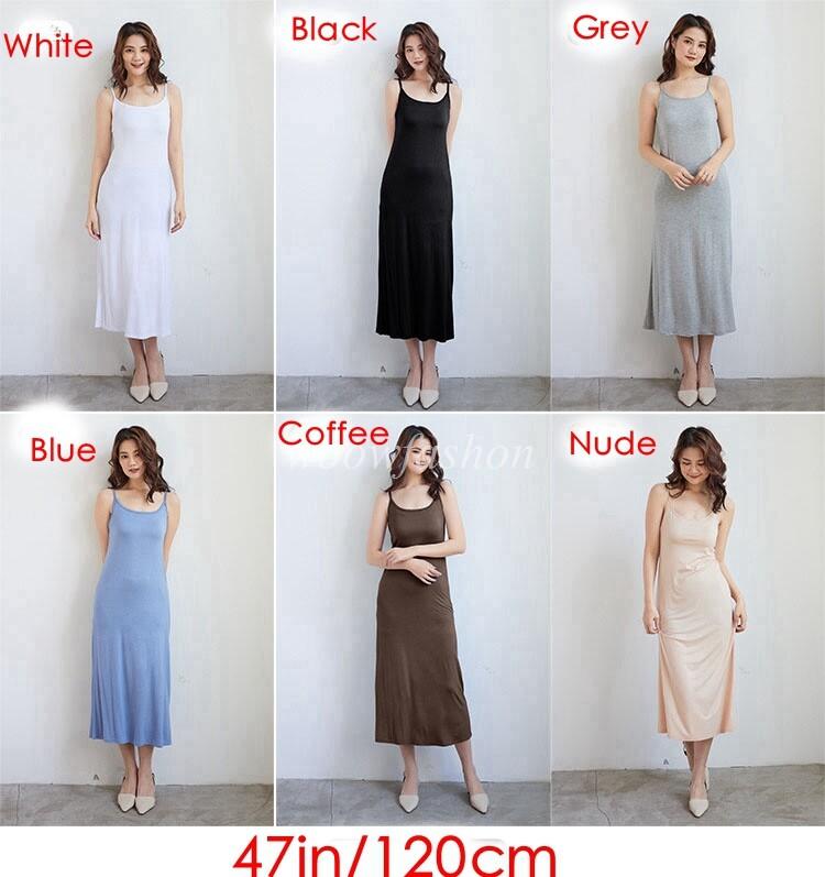Women Full Slip Under Dress Cami Slips Undergarment Chemise Sleeveless Nightgown