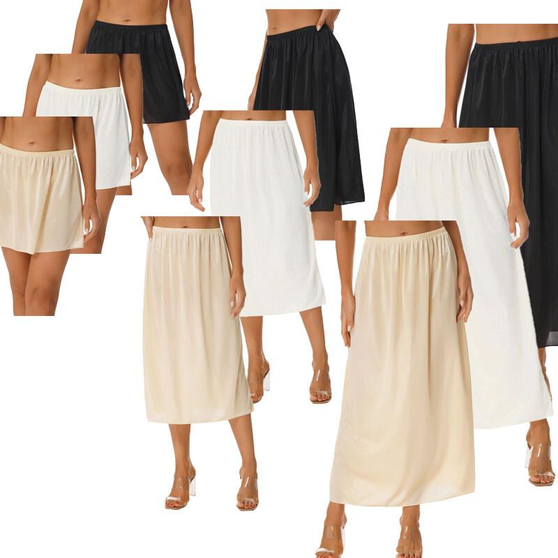 Women Half Slip Petticoat Elastic Waisted Underskirt in 3 Lengths Under Dress