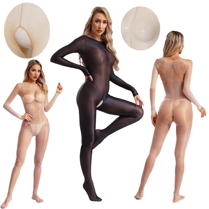 Women Jumpsuit Mesh Bodysuit Shaping Catsuit Bodystockings Lingerie Underwear