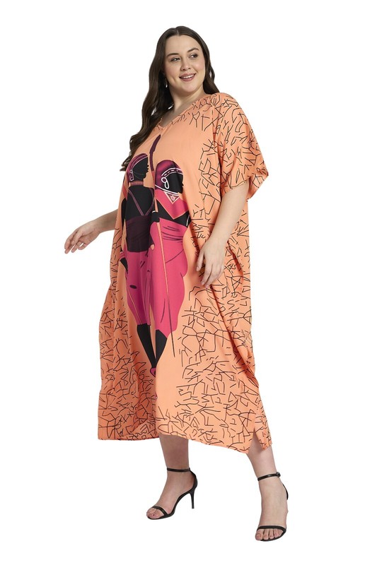 Women Kaftan Dress Maxi Loose Long Boho Kimono Plus Size Gown Beach Cover Caftan
