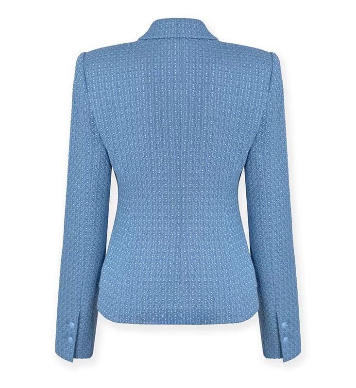 Women L'AGENCE Cotton Blend One Button Tweed Blazer Coat Top