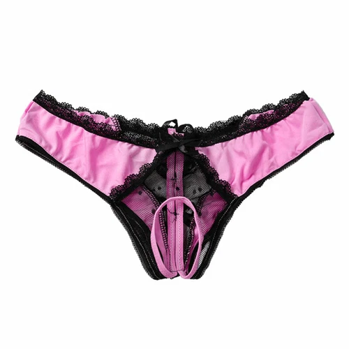 Women Lace Panties Crotchless Underwear Thongs Lingerie G-string Floral Briefs
