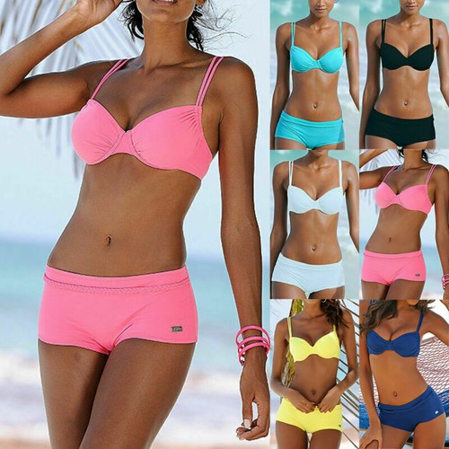 Women Ladies Push Up Bra Sexy Bikini Set Shorts Swimsuit Swimwear Bathing Suit