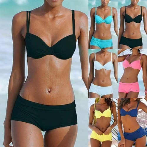 Women Ladies Push Up Bra Sexy Bikini Set Shorts Swimsuit Swimwear Bathing Suit