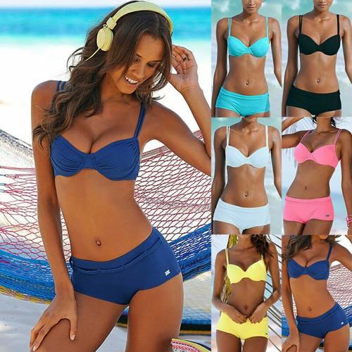 Women Ladies Push Up Bra Sexy Bikini Set Shorts Swimsuit Swimwear Bathing Suit