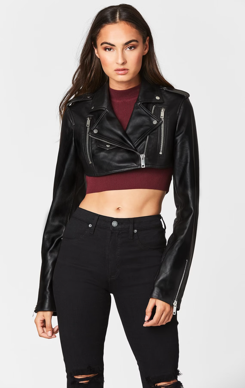 Women Leather Jacket Black Cropped Bolero Shrug Size XS S M L XL XXL Custom Made