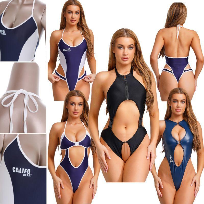 Women Leotard Hollow Out Swimwear Catsuit Bodysuit Kawaii Costumes Beachwear