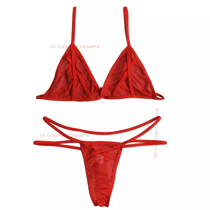 Women Mesh Bra And Panty G-String Sexy Babydoll Lingerie Nightwear Sleepwear Set