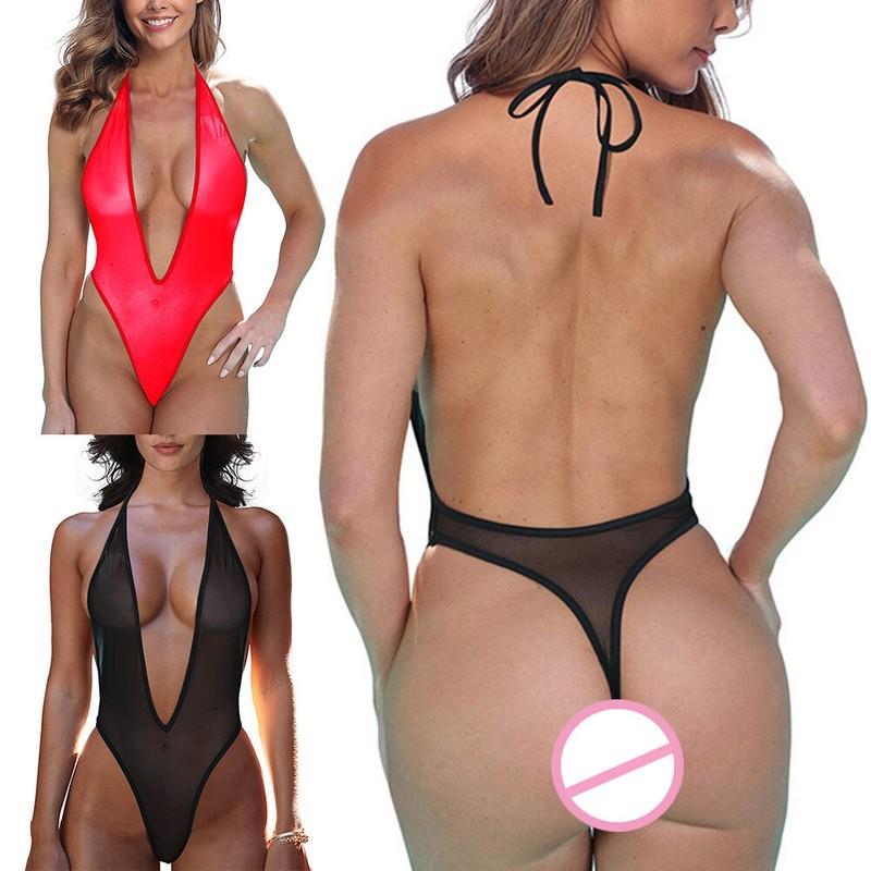 Women Micro Bikini Set Sexy Bra G-string Thongs Bathing Suit Sheer Mesh Swimwear