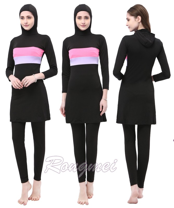 Women Muslim Swimwear Full Cover Swimsuit Islamic Modest Beachwear Swim Burkini