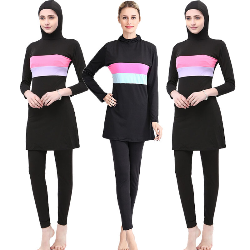 Women Muslim Swimwear Full Cover Swimsuit Islamic Modest Beachwear Swim Burkini
