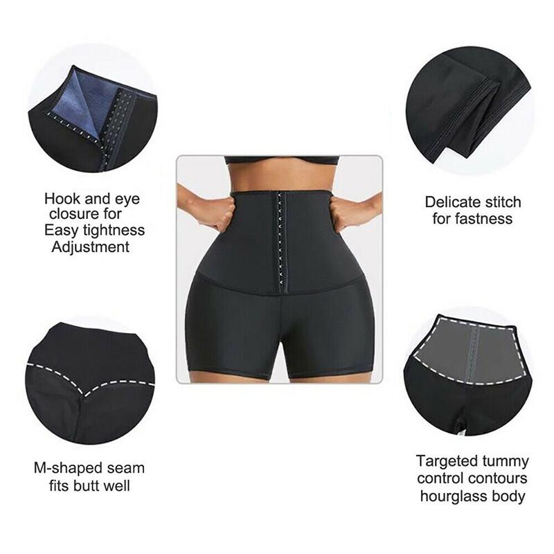 Women Neoprene Sweat Sauna Shorts Body Shaper Pants Weight Loss Waist Trainer US