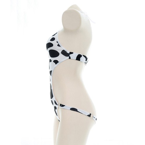 Women One-piece Cow Print Swimsuit Lingerie Backless Bikini Sleepwear Underwear