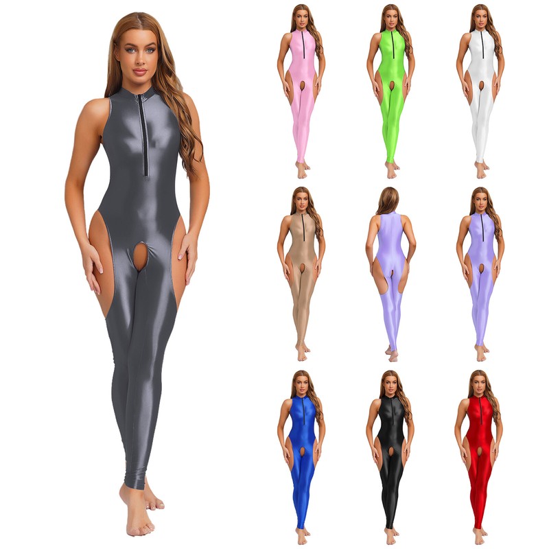 Women One Piece Pajama Nightwear Party Jumpsuit Glittering​ Leggings Yoga Oil