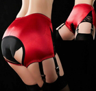 Women Open Crotch Garter Panty Satin Girdle 6 Claws Suspender Garter Belt S~3XL