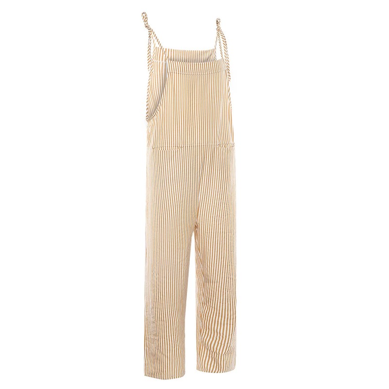 Women Oversized Summer Casual Stripes Cargo Jumpsuit Wide Leg Bib Overall Pants