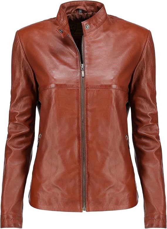 Women Real Leather Soft Lamb Skin Brown Genuine Leather Jacket Women Real Leather Soft Lamb Skin Brown Genuine Leather Jacket