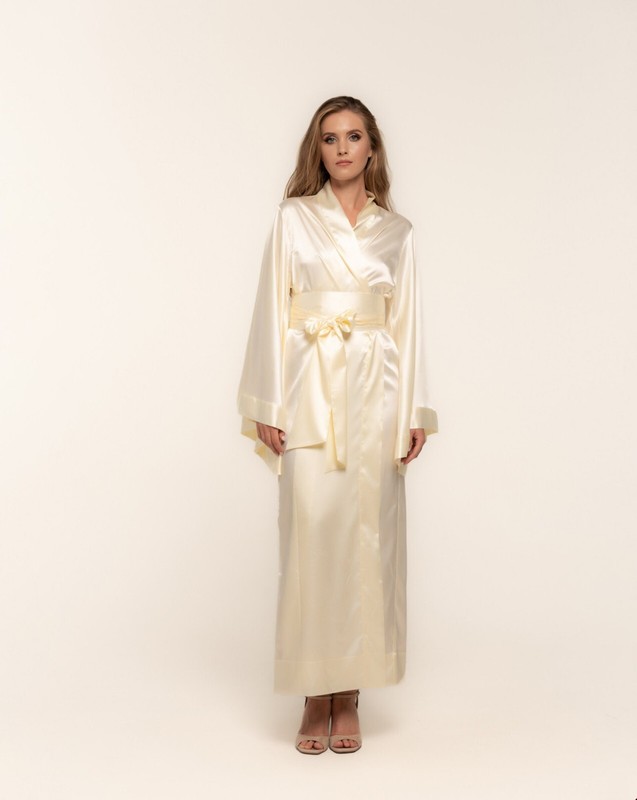 Women Robes V Neck Long Sleeves Lace Up Sleepwear Gown Bathrobe Dresses