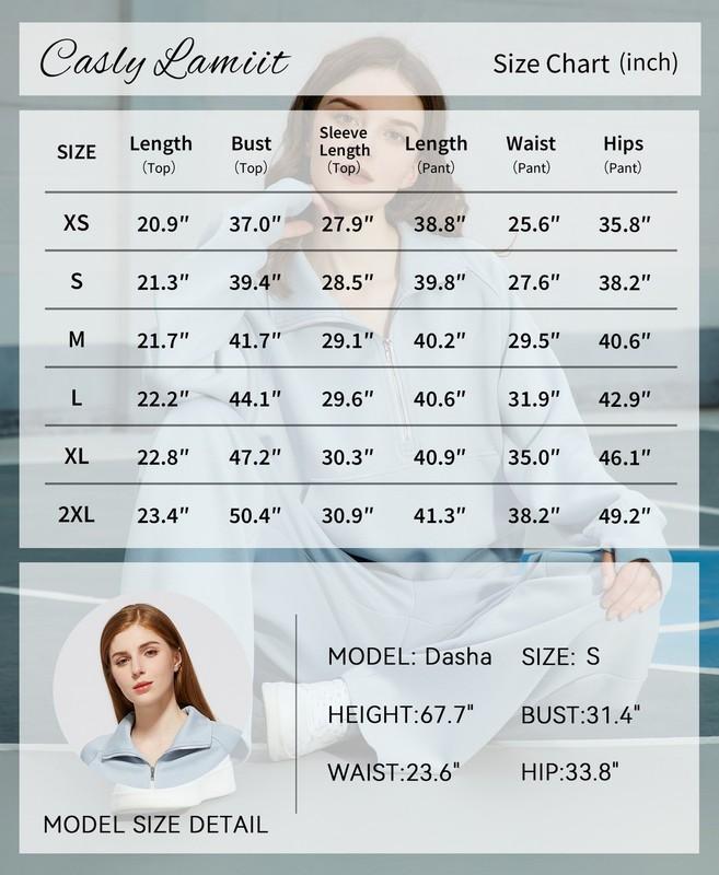 Women's 2 Piece Outfits Lounge Set 2025 Oversized Half Zip Sweatshirt Sweatpant