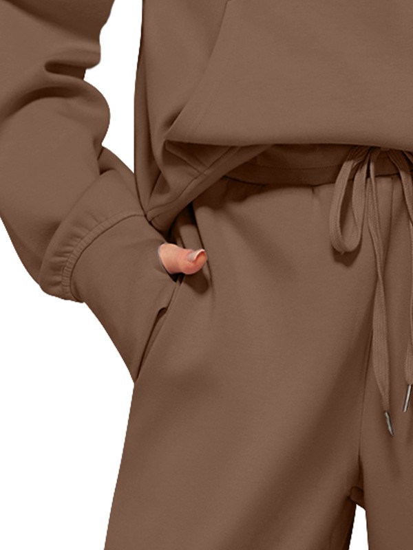 Women's 2 Piece Outfits Lounge Set 2025 Oversized Half Zip Sweatshirt Sweatpant