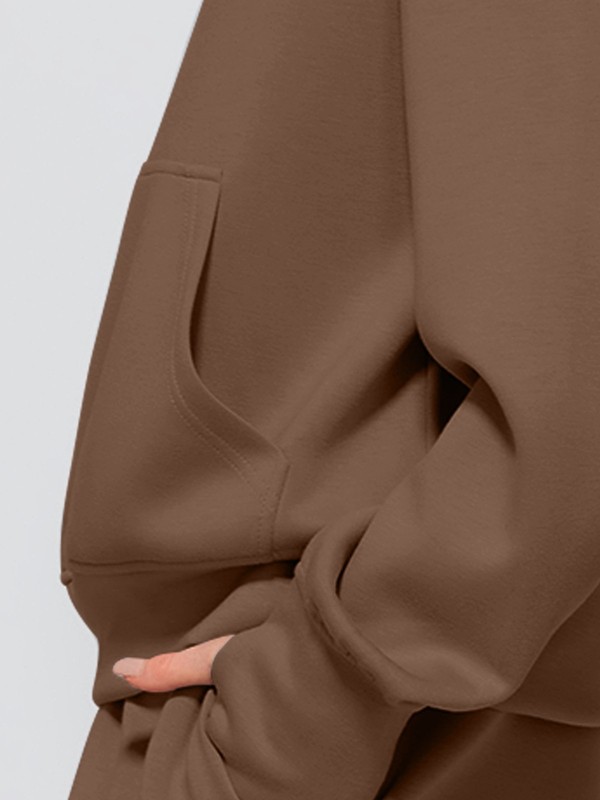 Women's 2 Piece Outfits Lounge Set 2025 Oversized Half Zip Sweatshirt Sweatpant