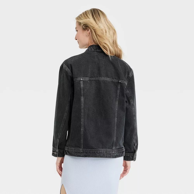 Women's 90's Baggy Trucker Jacket - Universal Thread Black Wash M: Recycled
