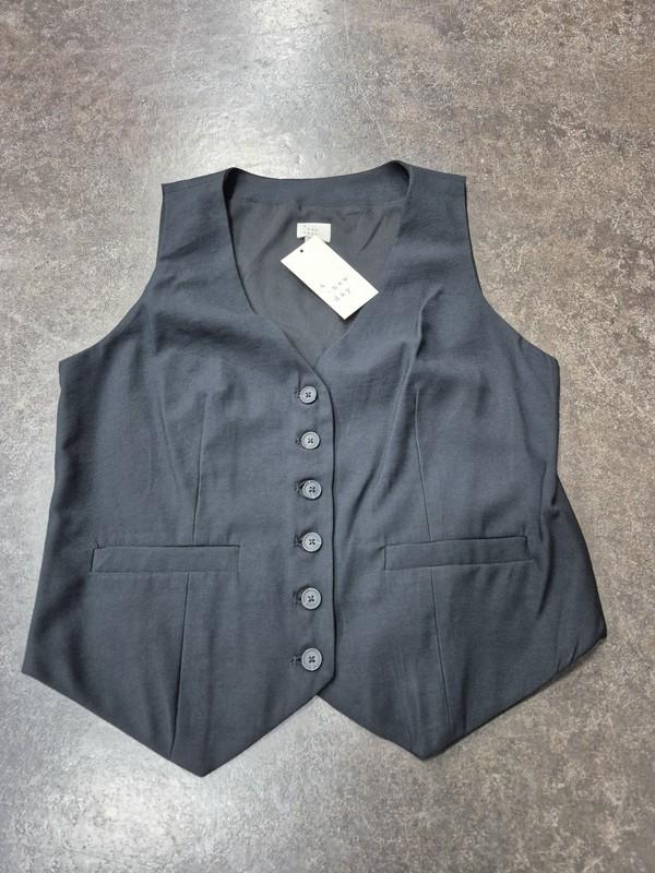 Women’s A New Day Tailored Layering Button Down Vest Black