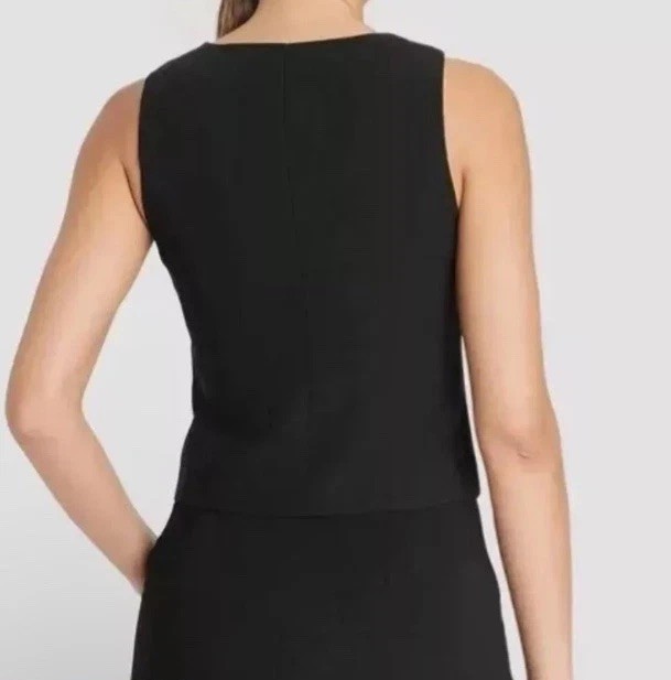Women’s A New Day Tailored Layering Button Down Vest Black Size Medium