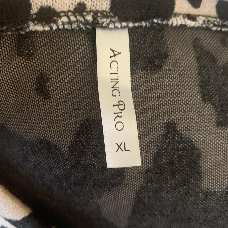 Women’s Acting Pro Tan Black Cow Print Open Back Top Size XL #D1
