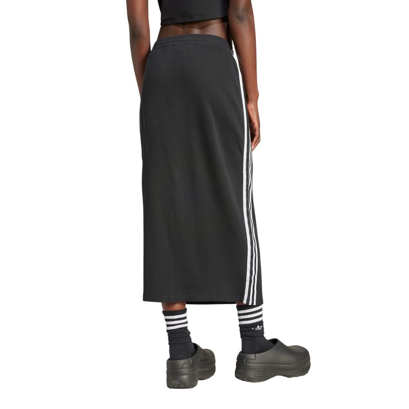 Women's Adidas Originals Black Adicolor Knit 3-Stripes Stretchy Skirt New