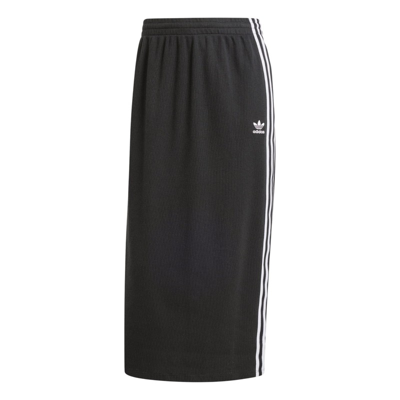Women's Adidas Originals Black Adicolor Knit 3-Stripes Stretchy Skirt New
