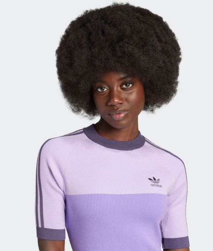 WOMEN'S ADIDAS ORIGINALS X KSENIASCHNAIDER KNITTED MIDI DRESS PURPLE RRP £130