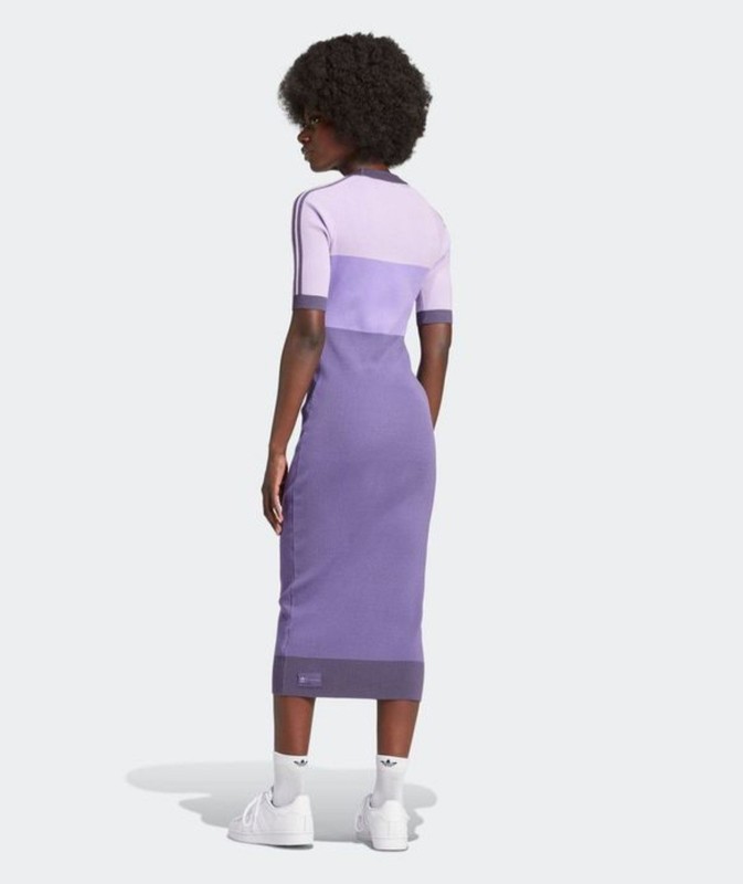 WOMEN'S ADIDAS ORIGINALS X KSENIASCHNAIDER KNITTED MIDI DRESS PURPLE RRP £130