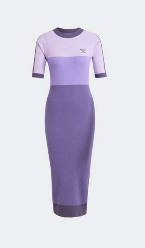 WOMEN'S ADIDAS ORIGINALS X KSENIASCHNAIDER KNITTED MIDI DRESS PURPLE RRP £130