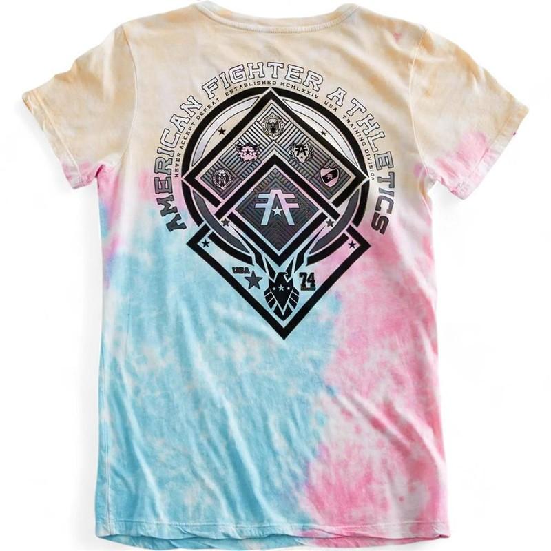 Women's American Fighter Oakridge Graphic Washed Tie Die Tee T-Shirt Top XS-XL