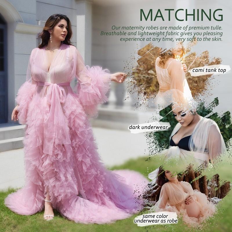 Women's Bathrobes Pregnancy Photos Plus Size Gowns Baby Shower Maternity Dresses