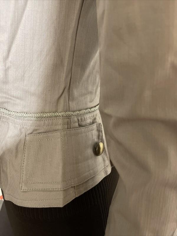 Women’s Beige Cotton Casual Semi Season Slim Metal Buttons Size L Jacket
