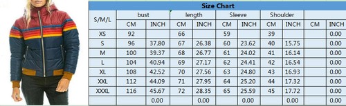 Women's Casual Hooded Long Sleeve Cotton Jacket Rainbow Zipper Warm Coat