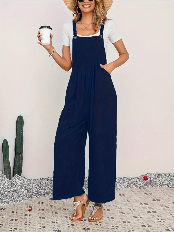 Women's Chic Sleeveless Jumpsuit-Long Length Bohemian Style with Pockets