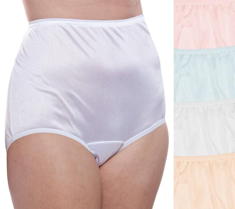 Women's Classic Nylon Brief Panty (Stye 331) 4 Pack by Teri Lingerie